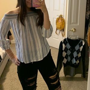 american eagle off the shoulder top